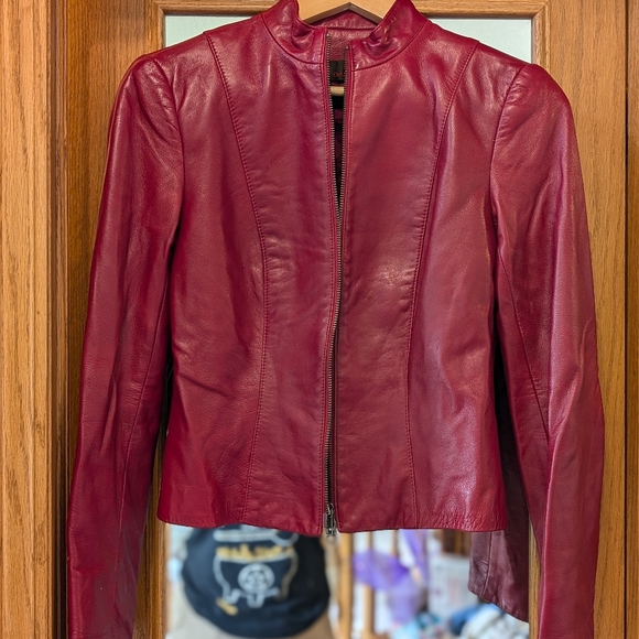 Vintage Danier Red Italian Leather Jacket - Picture 2 of 9